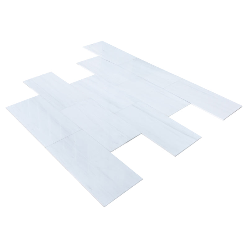 Bianco Dolomite Standard Marble Polished Floor Wall Tile angle view