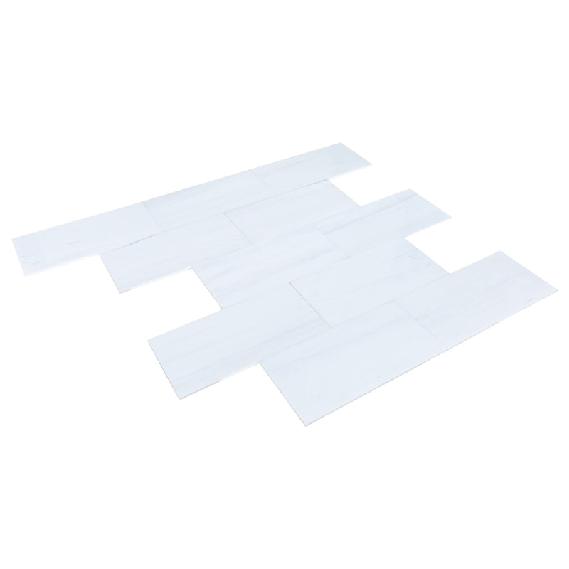 Bianco Dolomite Standard Marble Polished Floor Wall Tile angle view