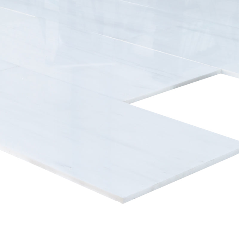 Bianco Dolomite Standard Marble Polished Floor Wall Tile profile view