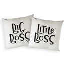 Big Boss and Little Boss Cotton Canvas Pillow Covers, 2-Pack