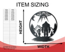 Bigfoot and Alien Metal Wall Art | Indoor Outdoor | Up to 46" | Over 20 Color Options