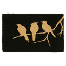 Birds On Branch Black Coir Doormat