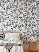 Birds and Red Berry Wallpaper