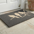Birds On Branch Gray Coir Doormat