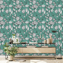 Voguish Green Floral Wallpaper Smart