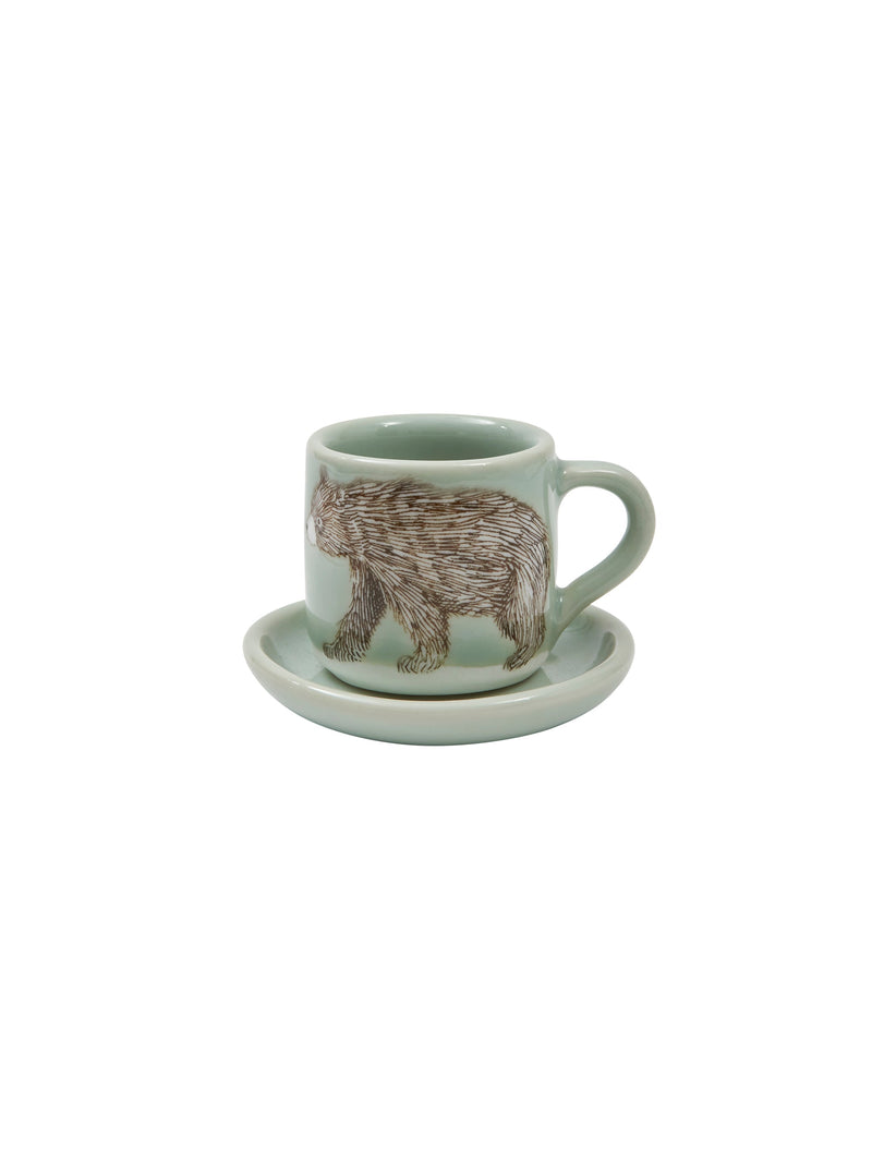 Black Bear Ceramic Espresso Set