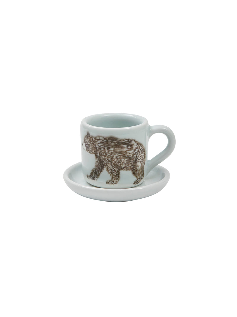 Black Bear Ceramic Espresso Set