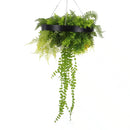 Draping Plant Arrangement Artificial Roof Hanging Disc 15in long – Black Frame – UV Resistant