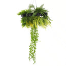 Draping Plant Arrangement Artificial Roof Hanging Disc 15in long – Black Frame – UV Resistant