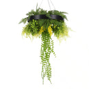 Draping Plant Arrangement Artificial Roof Hanging Disc 15in long – Black Frame – UV Resistant