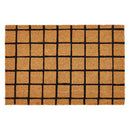 Black Grid Print Coir Fiber Doormat | Outdoor Garden Rug | 24" X 17"
