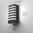 Black Outdoor Waterproof Aluminum LED Wall Sconce For Porch, Garden