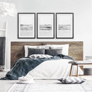 Black White Minimalist Beach Wave Wall Art. 3 Piece Decor