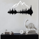 White Mountain Dark Forest Metal Wall Art – Winter Landscape Home Decor