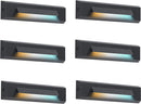 STLA07 6 Pack Low Voltage 3CCT 2700K/4000K/6000K LED Step Lights Outdoor, 2.5W Accent Lighting Fixtures