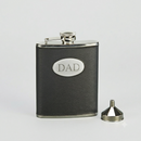 Black Leatherette Flask with Engraving Plate
