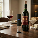 Black Rechargeable Wine Opener with Stainless Steel Corkscrew
