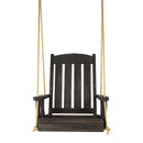 Amish Casual Heavy Duty Outdoor Wood Swing Chair in Black Clearcoat