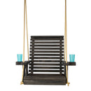 Amish Casual Heavy Duty Black Stain Clearcoat Roll Back Swing Chair