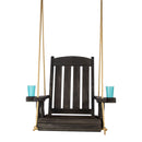 Amish Casual Heavy Duty Outdoor Wood Swing Chair in Black Stain