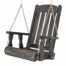 Amish Casual Heavy Duty Outdoor Wood Swing Chair in Black Stain
