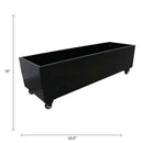 Black Metal Planter Medium with Wheels – For Artificial Boxwood Hedges
