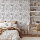 Black and White Floral Wallpaper Mural
