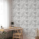Black and White Floral Wallpaper Mural