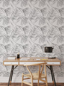 Black and White Floral Wallpaper Mural