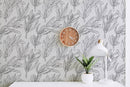 Black and White Leaves Wallpaper Mural