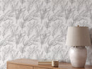 Black and White Leaves Wallpaper Mural