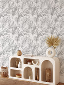 Black and White Leaves Wallpaper Mural