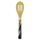 Bamboo Kitchen Utensils With Hand-Poured Resin Finish | 6 Pack | Dark Black Resin With Striking Tones Of White and Gold