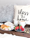 Bless This Home Cotton Canvas Pillow Cover