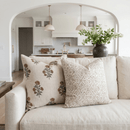 Mariella Floral Block Printed Pillow Cover | Mustard