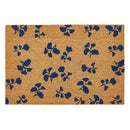 Blue Floral Coir Fiber Doormat | Outdoor Garden Mat | 24" X 17"