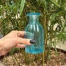 Blue Iridescent Glass Mini Bud Vase