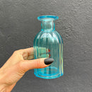 Blue Iridescent Glass Mini Bud Vase