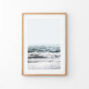 Minimalist Ocean Wall Art Print. Blue Waves, Foam