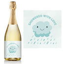 Blue Showered Champagne Label