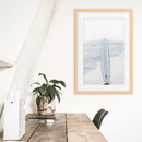 Blue Surfboard Print. Ocean Beach Wall Art