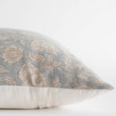 Ivy Floral Block Printed Pillow Cover | Blue