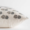 Lark Floral Block Printed Pillow Cover | Blue