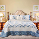 Kasentex 100% Cotton Floral Patchwork Throw Pillow, Blue
