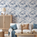 Light Blue Leaves Peel and Stick Wallpaper