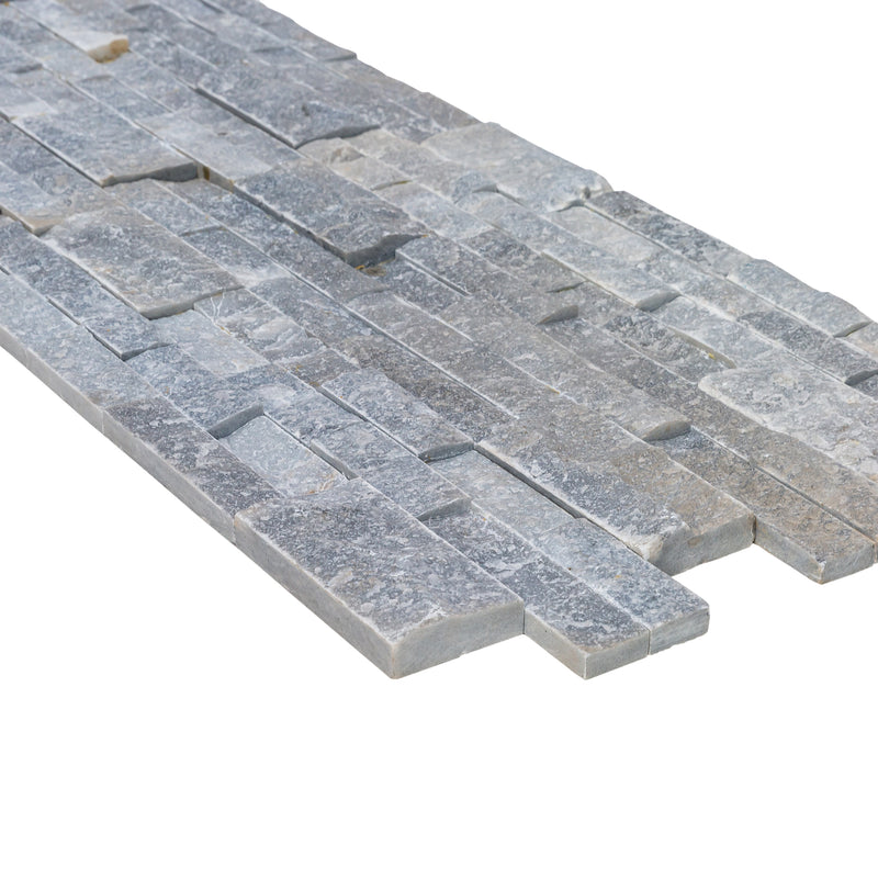 Bluestone Ledger 3D Panel 6x24 Split-face Natural Marble Wall Tile multiple profile view