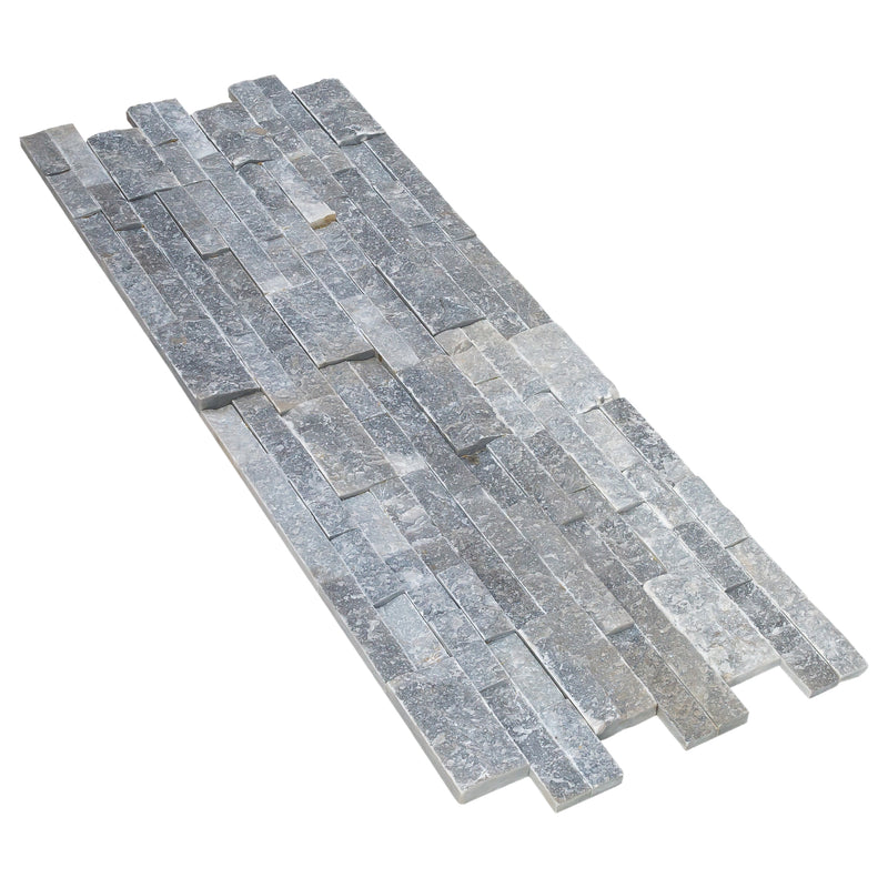 Bluestone Ledger 3D Panel 6"x24" Natural Marble Wall Tile - Full Truckload multiple panels angle view