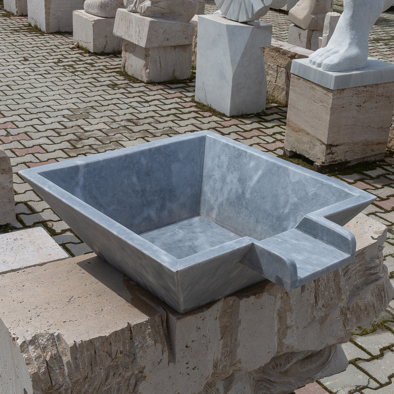 Bluestone marble natural stone pool cascade water bowl angle