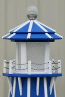 4 ft. Octagon Solar and Electric Powered Poly Garden Lighthouses Blue and White