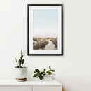 Boho Chic Wall Art Print. Sandy Beach Path, Dried Grass